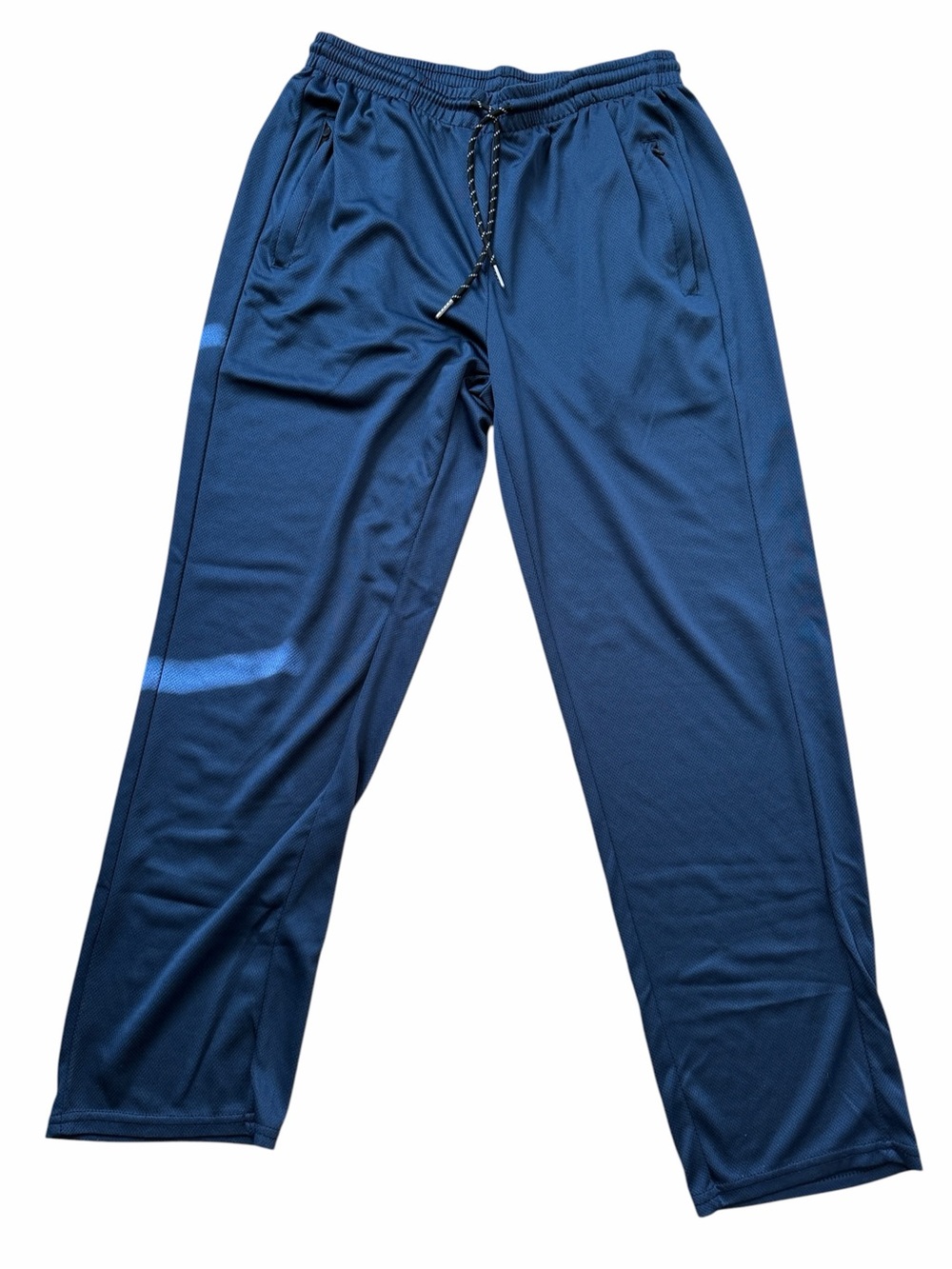 NAVY BLUE ATHLETIC JOGGERS TRACK PANTS Zipper Pockets Drawstring Size M